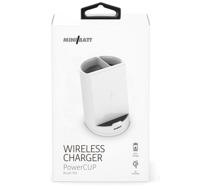 Wireless Charger with Mobile Holder MiniBatt PowerCUP Pencil White